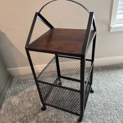 Metal And Wood Side Table