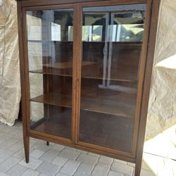 Antique Mahogany Glass-Front Bookcase/Cabinet