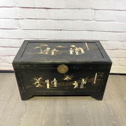 Chinese Black Lacquer Wedding Chest