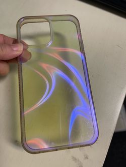 iPhone 12 Pro Max clear phone case with iridescent