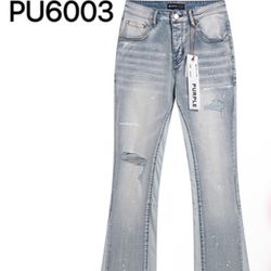 purple jeans flared 