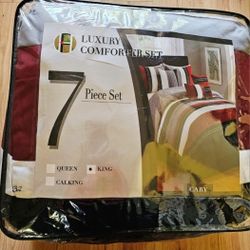 7 PIECES KING SIZE COMFORTER SET