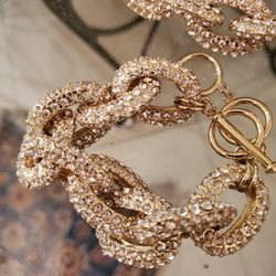 Gold Plate Earing And Necklace With Zirconia