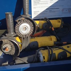 Dewalt Grinders 2 Angle Grinders And 1 Pencil Grinder