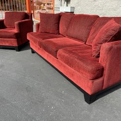 Immaculate Red Bauhaus Couch Set