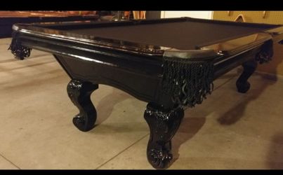 Black Ornate Pool Table