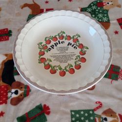 Super! Vintage Apple Pie Recipe Dish Similar To Royal China 80s Ceramic Baker