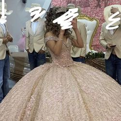 Rose Gold Dress For Quinceanera 