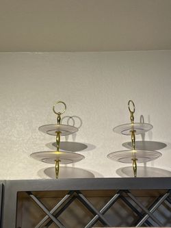 Set Of 2: 3 Tier Serving Tray For Desserts Or Appetizers