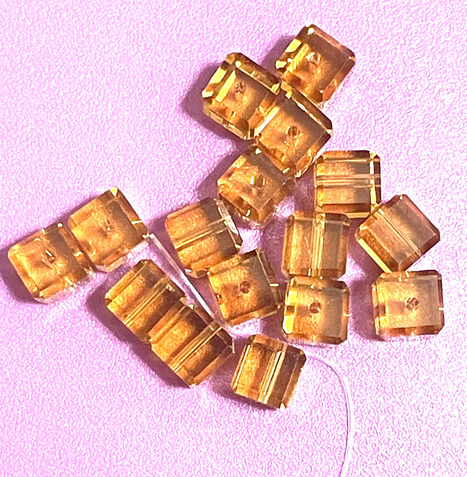 50 Cubed Citrine Beads. 563