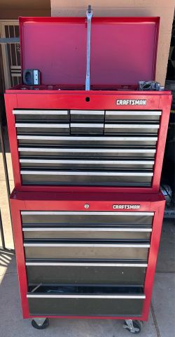 Craftsman tool box with craftsman tools