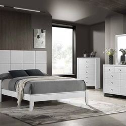 4- Pc Bedroom set Dresser,Mirror  Nightstand (1) Queen size bed frame  Not including Mattress and Box Sp