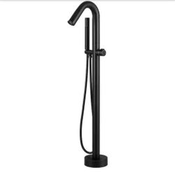 AKLFGN
Single-Handle Freestanding Floor Mount Roman Tub Faucet Bathtub Filler with Hand Shower in Matte Black