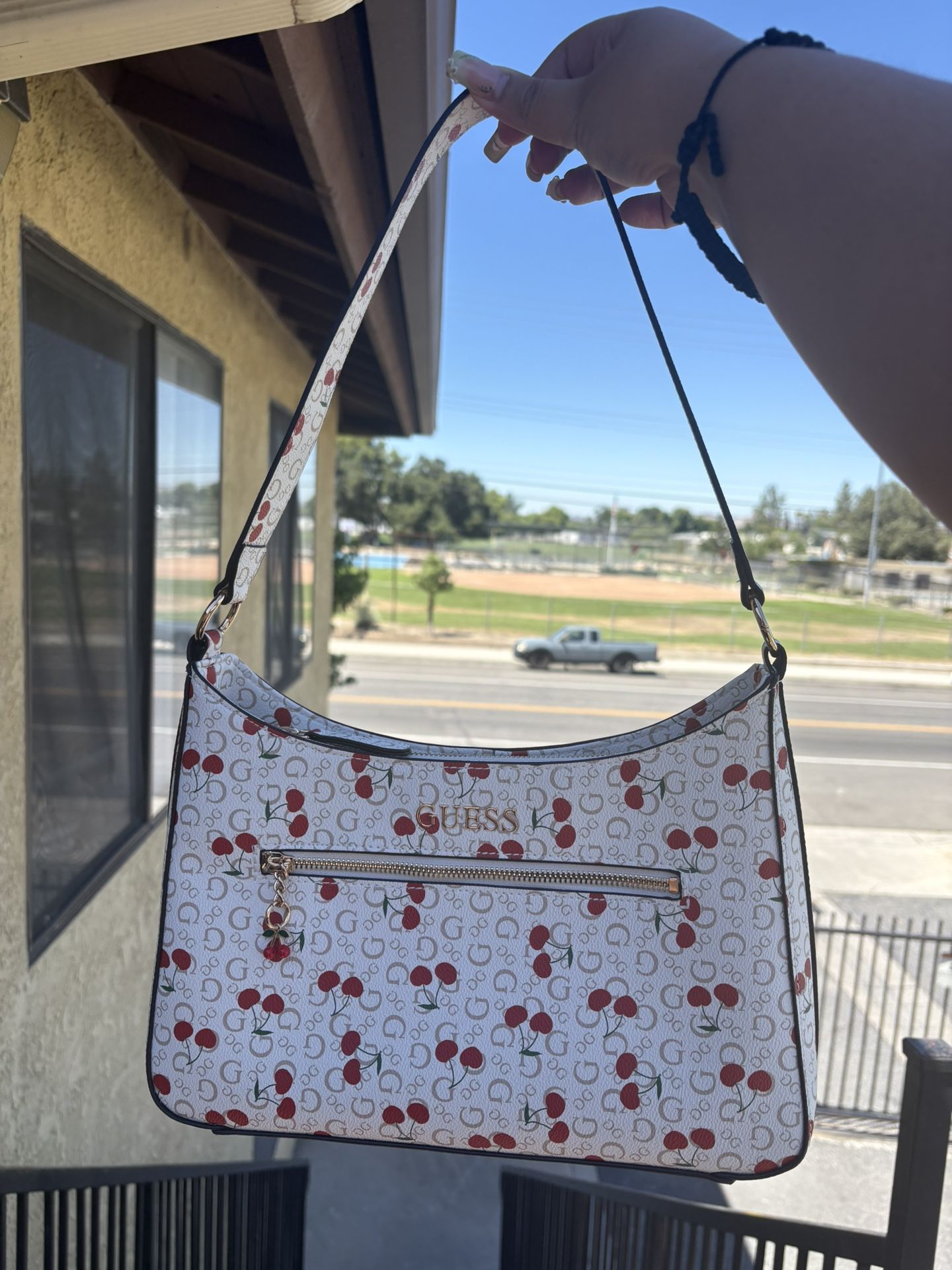 GUESS Cherry Print Shoulder Bag