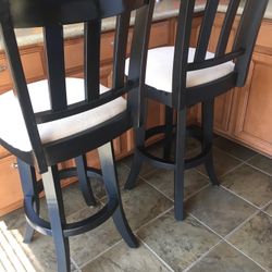 Wooden Black 2 Stools New  