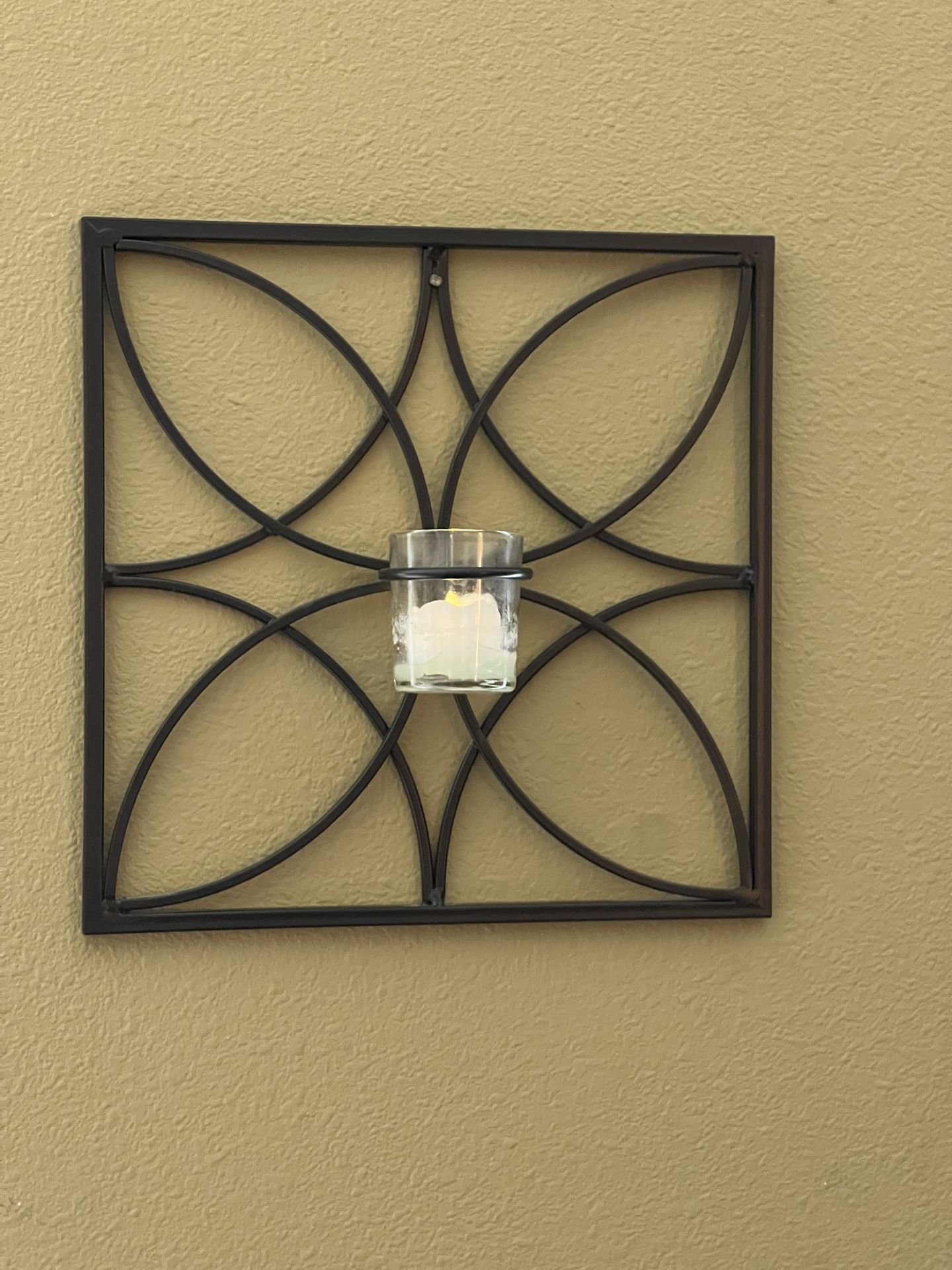 4 Metal wall sconces with candle holders 12”