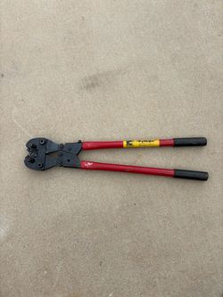 Battery cable end crimper  and accessories.