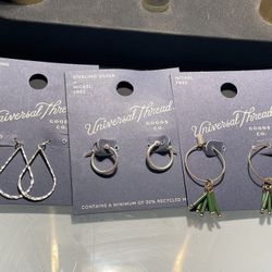 Sterling Silver New  With Tags Earrings  3pair