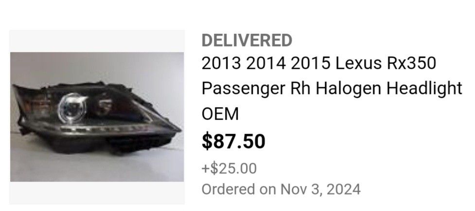 Rx350 Headlight