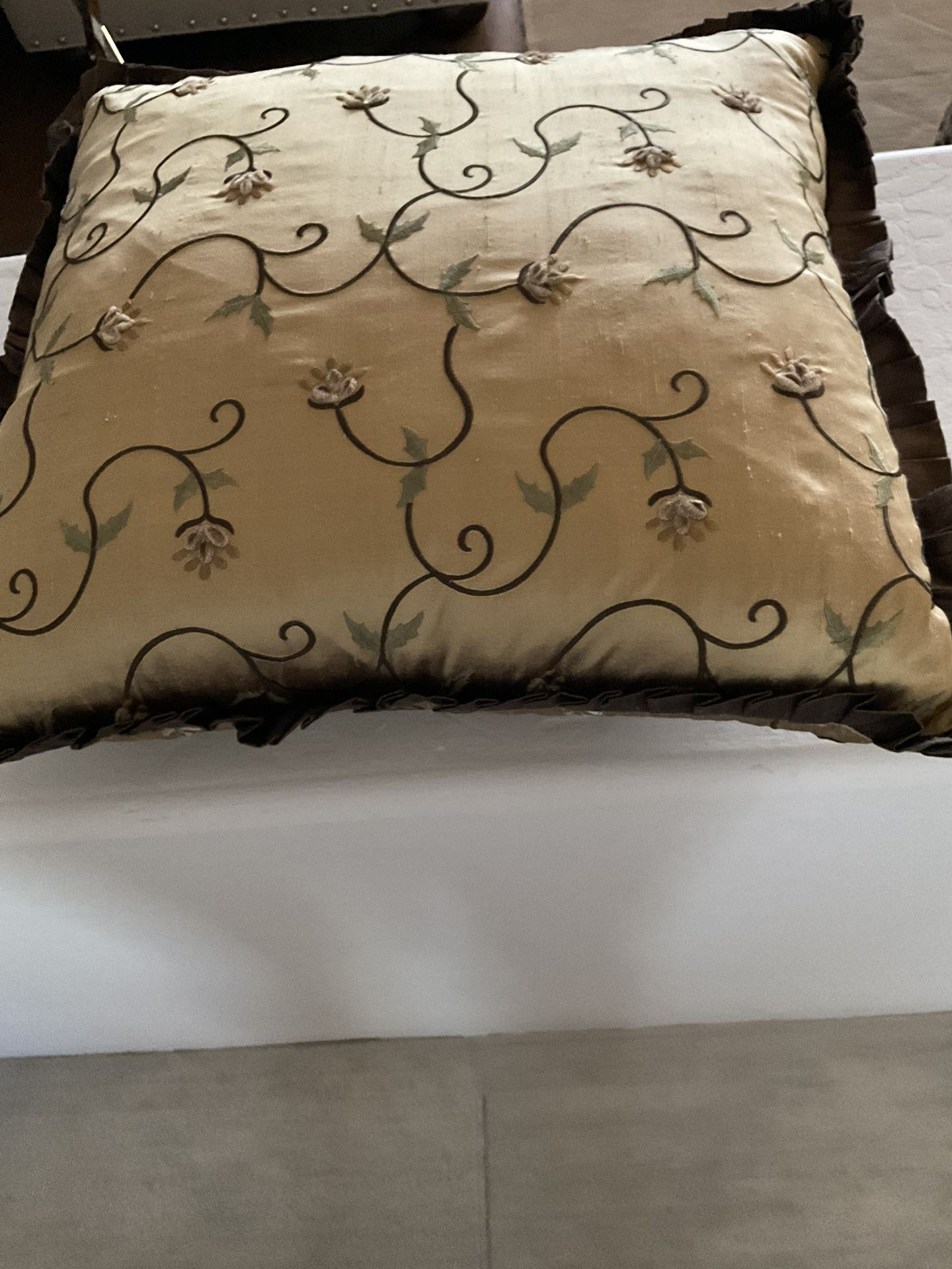 Two Beautiful Gold And Brown Pillows