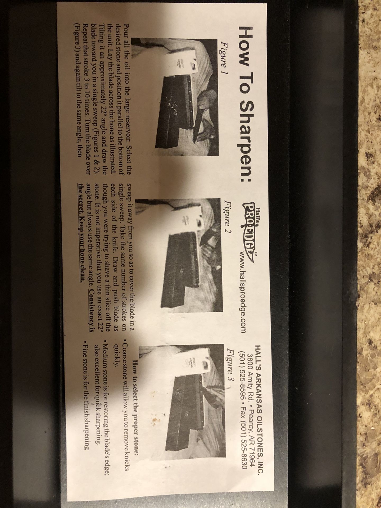 Vintage Halls Pro Edge 3 Sided Sharpening Oil Stone