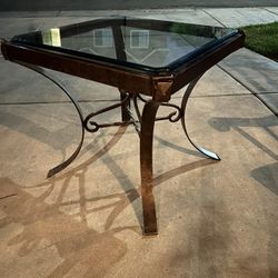 Iron & Glass Side Table 