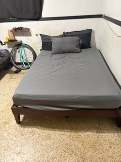 Full size bed frame and mattress
