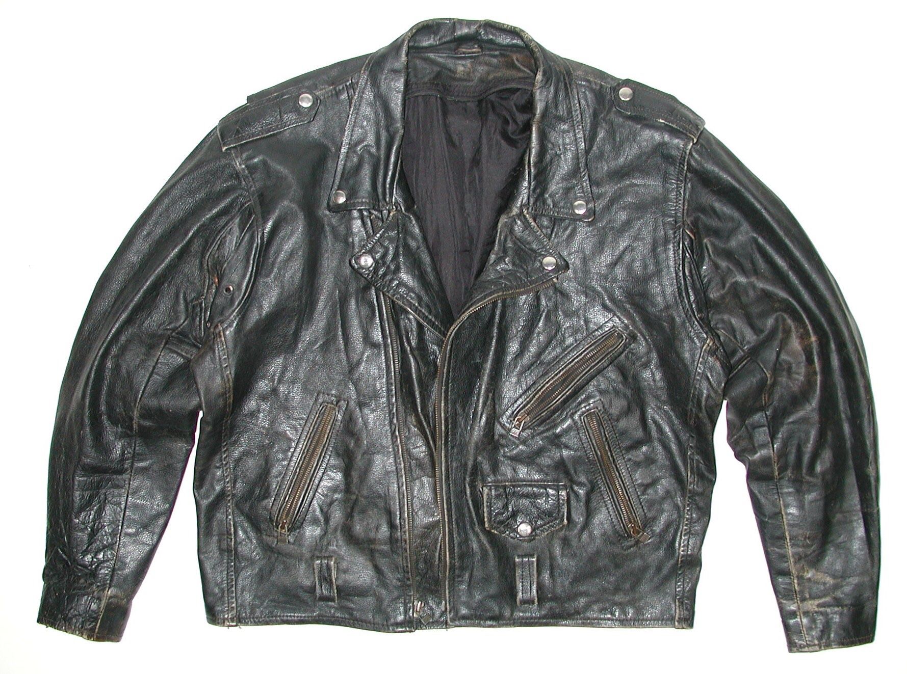 Vintage Men’s Black Leather Motorcycle Biker Jacket