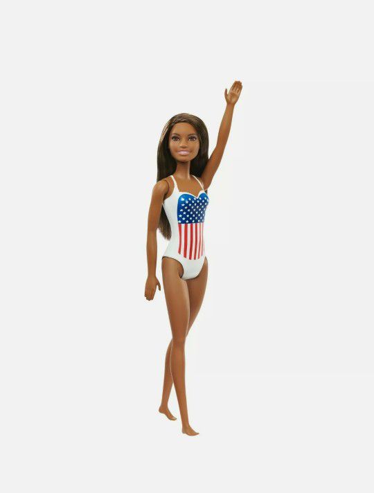 Barbie Olympic Swimmer USA Swim Team Swimsuit Pool Beach Doll American Flag 