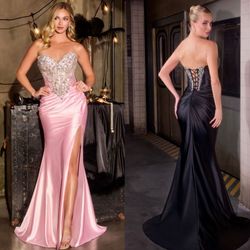 New With Tags Fitted Crystal Bodice Long Formal Dress & Prom Dress $239