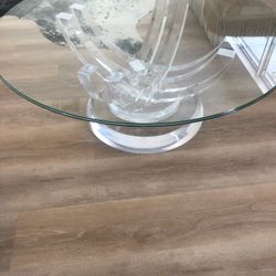 Elegant Lucite With Glass Top Coffee Table