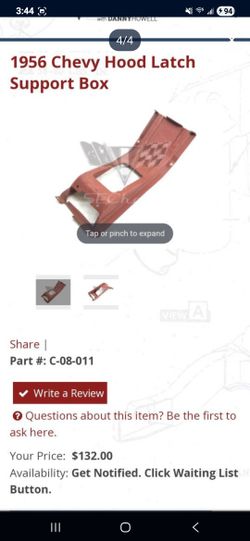 1956 chevy Hood Latch Support Box
