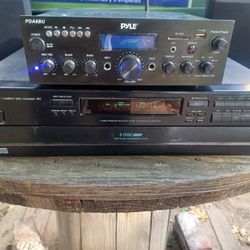 ONKYO DX-C220 6 DISCS CD 💿 PLAYER AND 200 WATTS PYLE BLUETOOTH RECEIVER $200 FINAL PRICE 