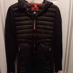 Women's Parajumpers Anvri Maxi Cardigan Puffer Down Jacket Black Melange 