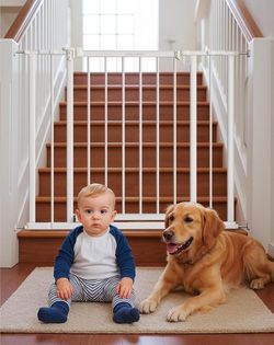 Baby Gate for Stairs,28.5"-40" Adjustable Width, 36" Height