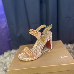 Pink And Gold, Red Bottom Shoe