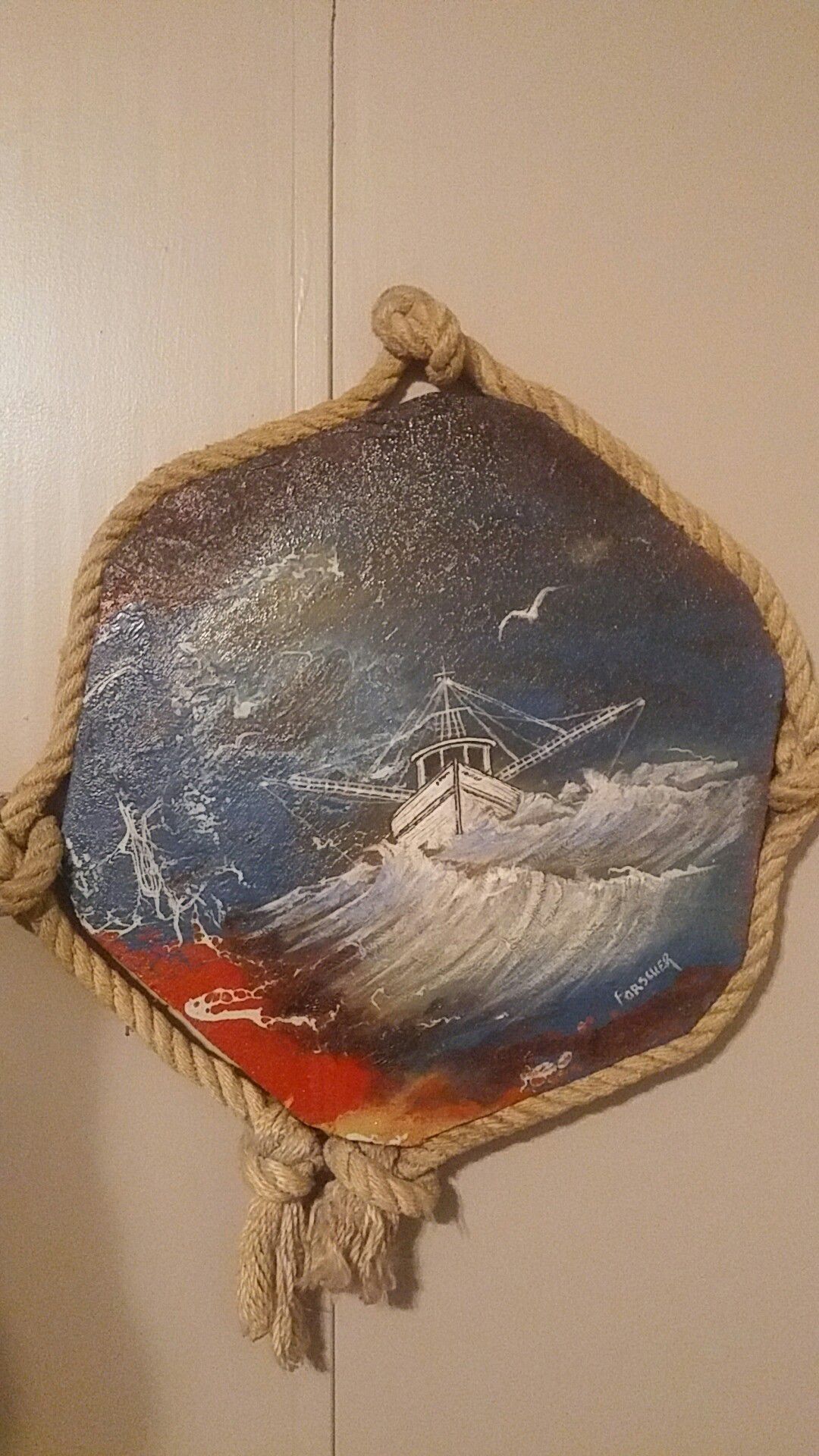 Hand Painting 2ft x 2ft of Boat