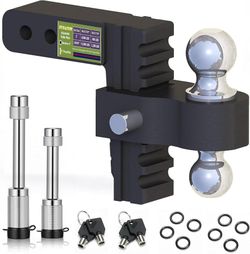 2" Aluminum Adjustable Trailer Hitch 6" Drop/Rise Dual Ball 12,500 lb