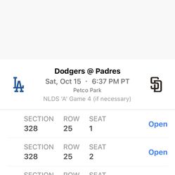 2 Tickets To San Diego Padres Home Game 2 Vs La Dodgers Saturday Night 11/15/22 