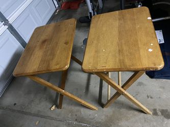 Two old folding tables
