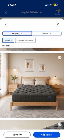 King bed frame + MATTRESS ( new in box )
