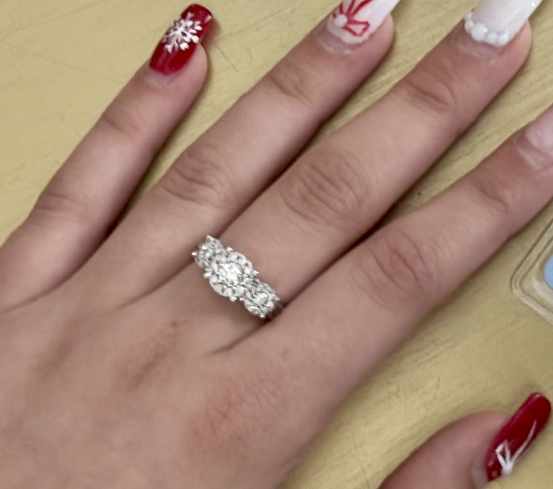 0.75 CT Diamond Halo Ring 14k White Gold