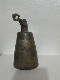ANTIQUE - MC - VTG METAL / BRONZE BELL 6"×3.4"