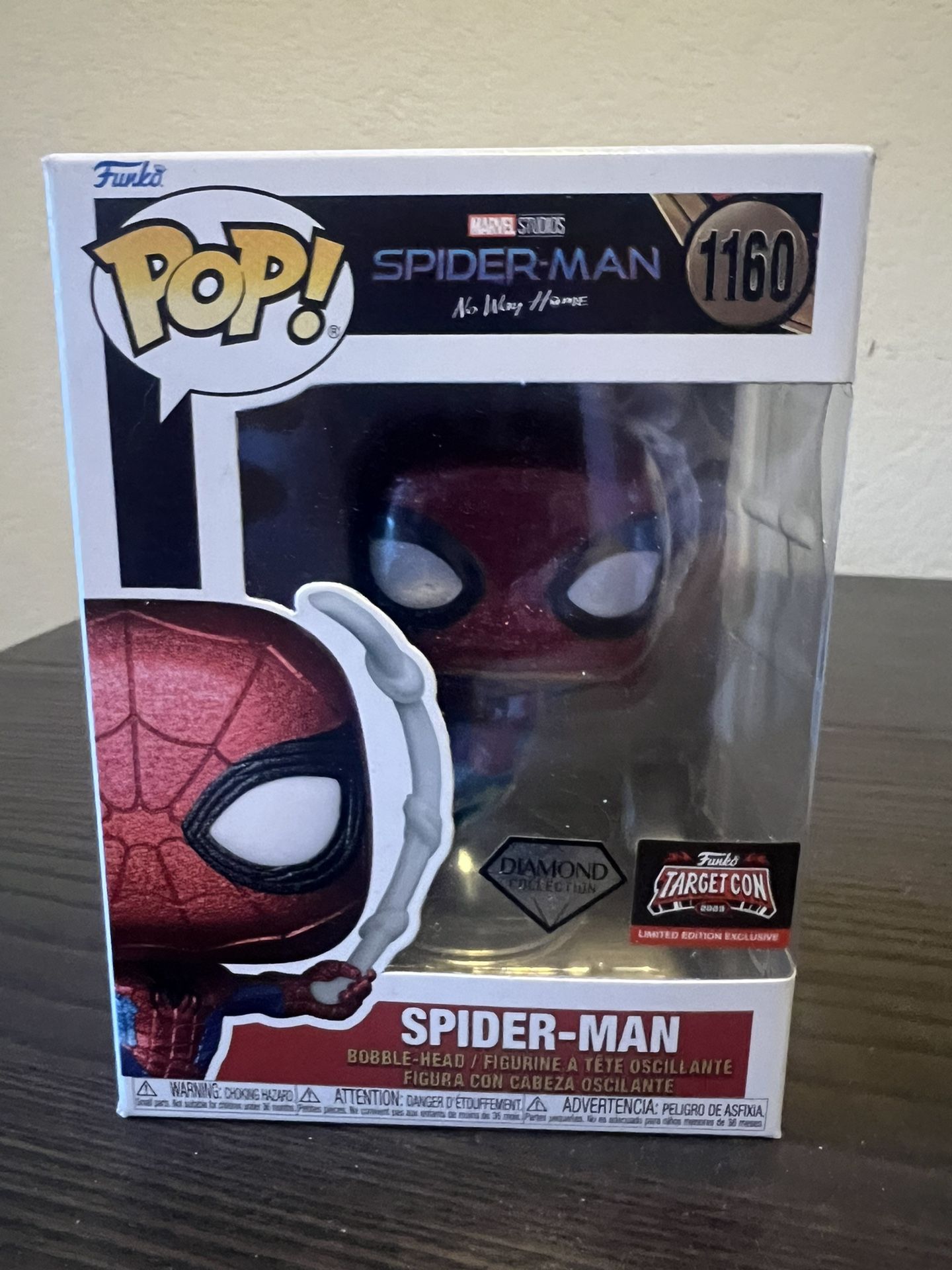 DIAMOND GLITTER EXCLUSIVE Spider-man #1160 Marvel Funko Pop Bobblehead Targetcon