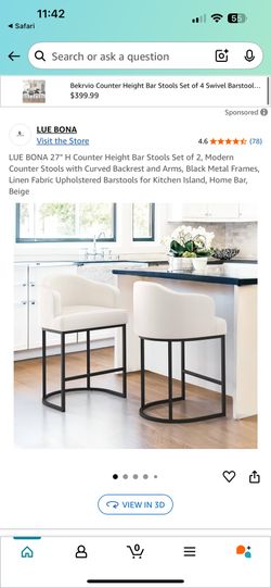 LUE BONA 27" H Counter Height Bar Stools Set of 2,