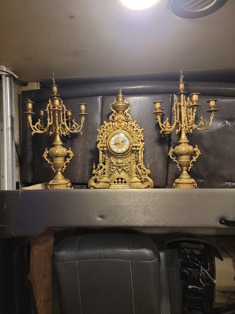 Hermle Mantle Clock With Candelabras
