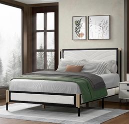 Full Size Boucle Bed Frame