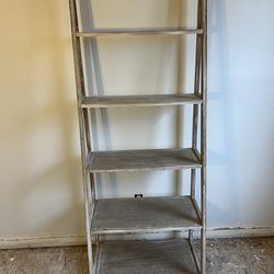 Taupe Five Tiered  Tapered Shelf Ladder Bookcase
