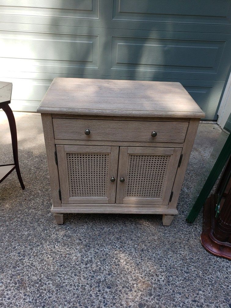 Pottery Barn Sausalito Cane Cabinet Nightstand