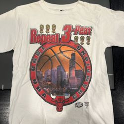 Vintage Chicago Bulls 1998 Championship Repeat 3-Peat Shirt Starter Youth XL